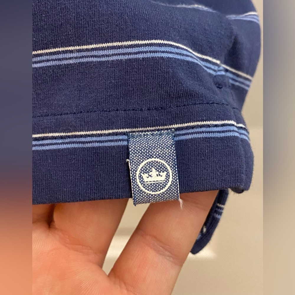Peter Millar Polo Shirt - Stripe Navy - Sz M - Like New Condition - Picture 4 of 4